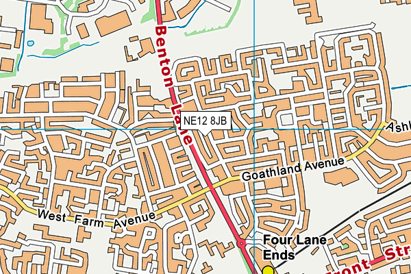 NE12 8JB map - OS VectorMap District (Ordnance Survey) NE12 8JB map - OS VectorMap District (Ordnance Survey)