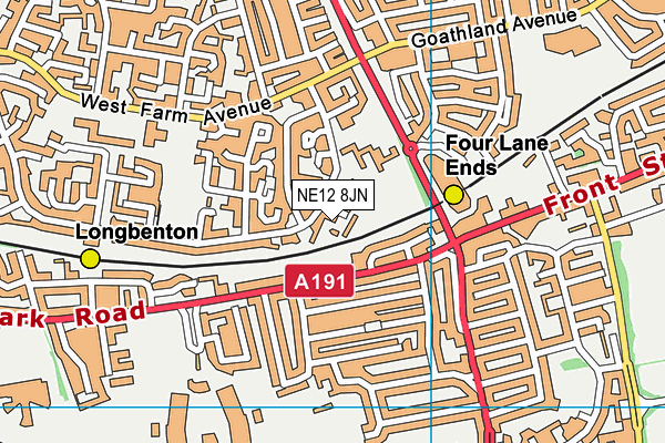 NE12 8JN map - OS VectorMap District (Ordnance Survey) NE12 8JN map - OS VectorMap District (Ordnance Survey)