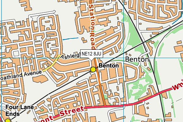 NE12 8JU map - OS VectorMap District (Ordnance Survey)