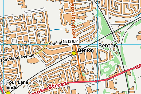 NE12 8JY map - OS VectorMap District (Ordnance Survey)