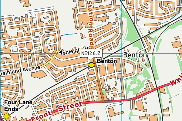 NE12 8JZ map - OS VectorMap District (Ordnance Survey) NE12 8JZ map - OS VectorMap District (Ordnance Survey)