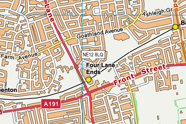 NE12 8LQ map - OS VectorMap District (Ordnance Survey)