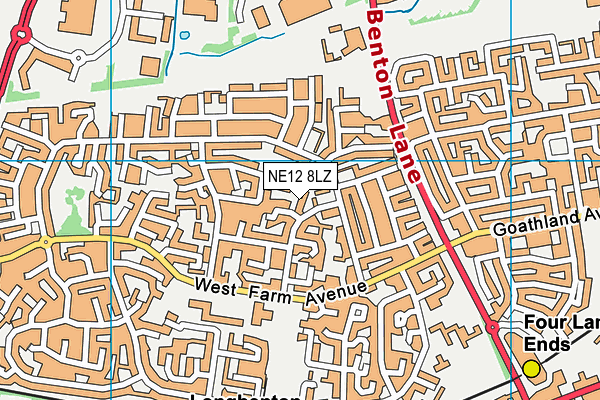 NE12 8LZ map - OS VectorMap District (Ordnance Survey) NE12 8LZ map - OS VectorMap District (Ordnance Survey)