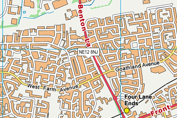 NE12 8NJ map - OS VectorMap District (Ordnance Survey)