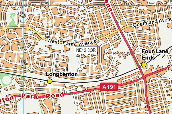 NE12 8QR map - OS VectorMap District (Ordnance Survey) NE12 8QR map - OS VectorMap District (Ordnance Survey)