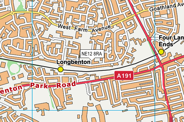 NE12 8RA map - OS VectorMap District (Ordnance Survey) NE12 8RA map - OS VectorMap District (Ordnance Survey)