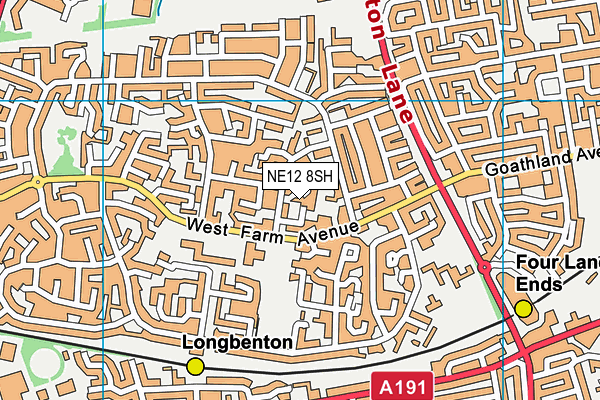 NE12 8SH map - OS VectorMap District (Ordnance Survey) NE12 8SH map - OS VectorMap District (Ordnance Survey)