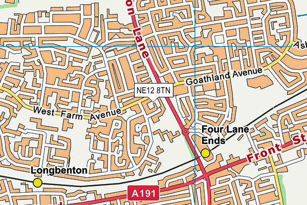 NE12 8TN map - OS VectorMap District (Ordnance Survey) NE12 8TN map - OS VectorMap District (Ordnance Survey)