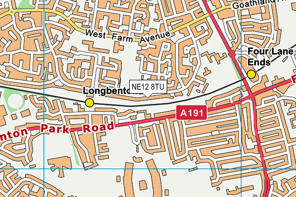 NE12 8TU map - OS VectorMap District (Ordnance Survey) NE12 8TU map - OS VectorMap District (Ordnance Survey)