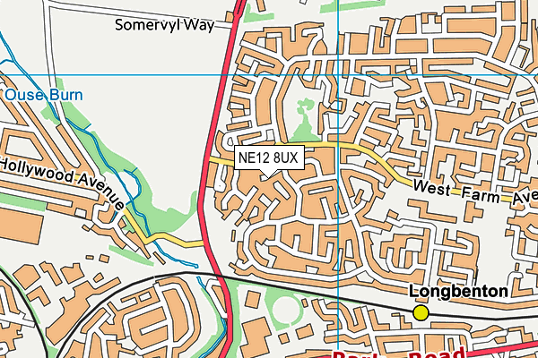 NE12 8UX map - OS VectorMap District (Ordnance Survey)
