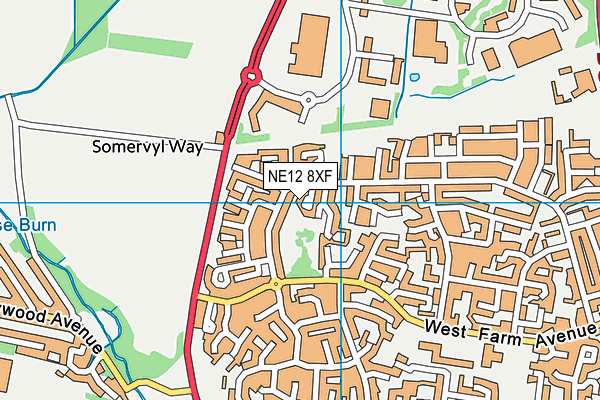 NE12 8XF map - OS VectorMap District (Ordnance Survey) NE12 8XF map - OS VectorMap District (Ordnance Survey)