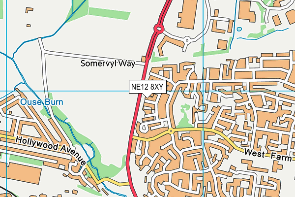 NE12 8XY map - OS VectorMap District (Ordnance Survey) NE12 8XY map - OS VectorMap District (Ordnance Survey)