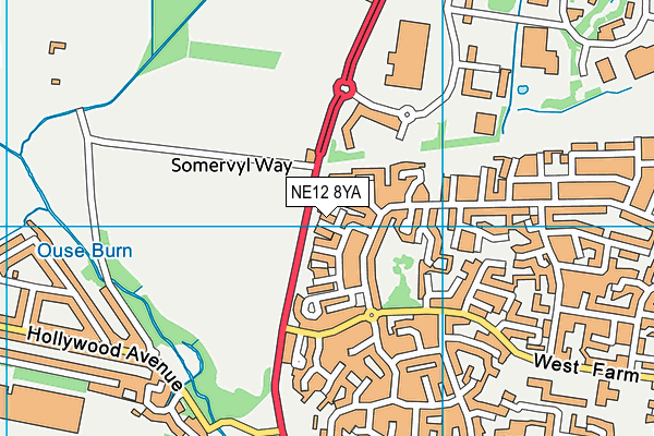 NE12 8YA map - OS VectorMap District (Ordnance Survey) NE12 8YA map - OS VectorMap District (Ordnance Survey)