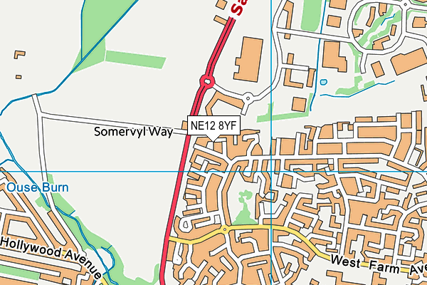 NE12 8YF map - OS VectorMap District (Ordnance Survey) NE12 8YF map - OS VectorMap District (Ordnance Survey)