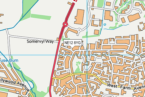 NE12 8YG map - OS VectorMap District (Ordnance Survey) NE12 8YG map - OS VectorMap District (Ordnance Survey)