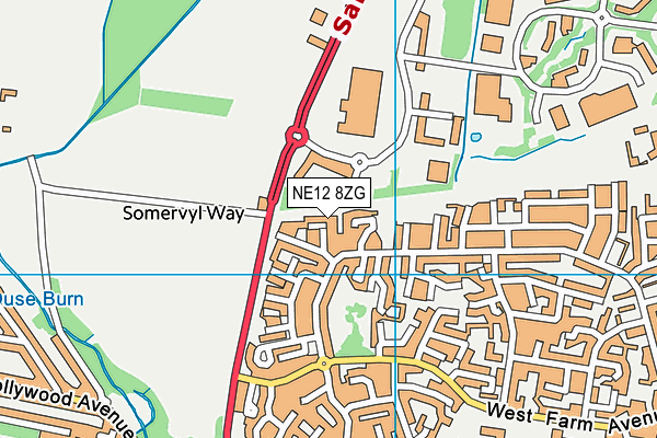 NE12 8ZG map - OS VectorMap District (Ordnance Survey)