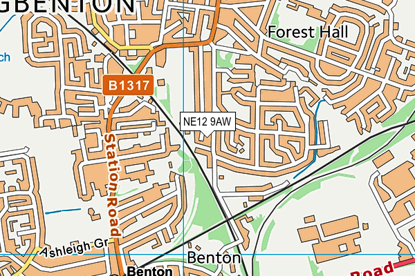 NE12 9AW map - OS VectorMap District (Ordnance Survey) NE12 9AW map - OS VectorMap District (Ordnance Survey)
