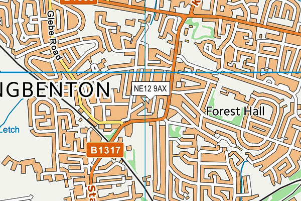 NE12 9AX map - OS VectorMap District (Ordnance Survey) NE12 9AX map - OS VectorMap District (Ordnance Survey)