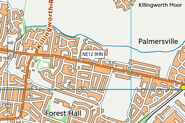NE12 9HN map - OS VectorMap District (Ordnance Survey)