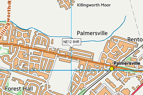 NE12 9HR map - OS VectorMap District (Ordnance Survey)
