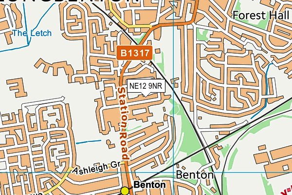 NE12 9NR map - OS VectorMap District (Ordnance Survey)