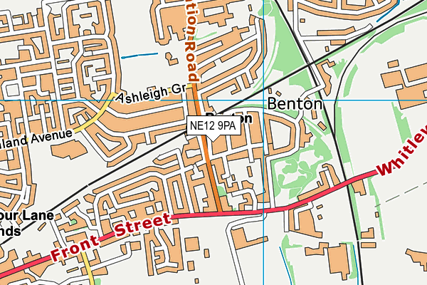 NE12 9PA map - OS VectorMap District (Ordnance Survey)