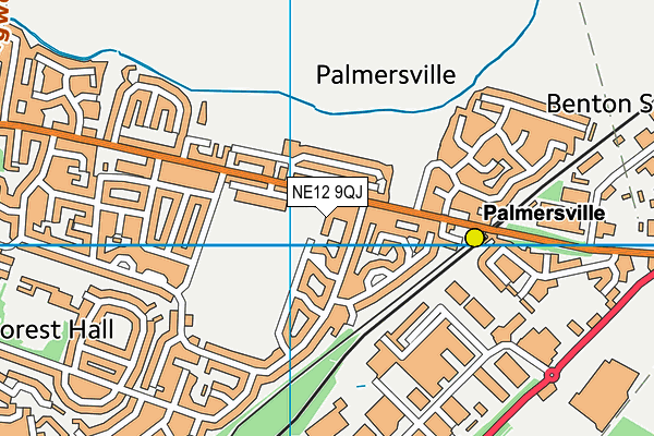 NE12 9QJ map - OS VectorMap District (Ordnance Survey) NE12 9QJ map - OS VectorMap District (Ordnance Survey)