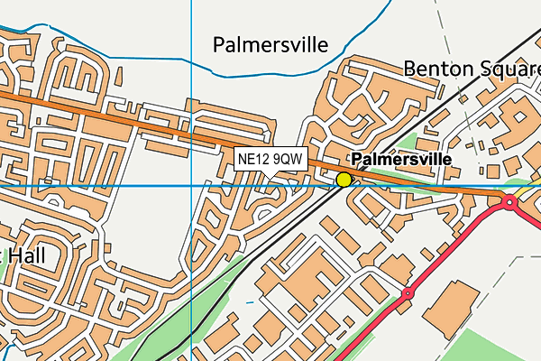 NE12 9QW map - OS VectorMap District (Ordnance Survey) NE12 9QW map - OS VectorMap District (Ordnance Survey)