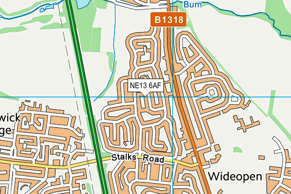 NE13 6AF map - OS VectorMap District (Ordnance Survey) NE13 6AF map - OS VectorMap District (Ordnance Survey)