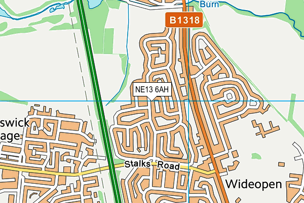 NE13 6AH map - OS VectorMap District (Ordnance Survey) NE13 6AH map - OS VectorMap District (Ordnance Survey)