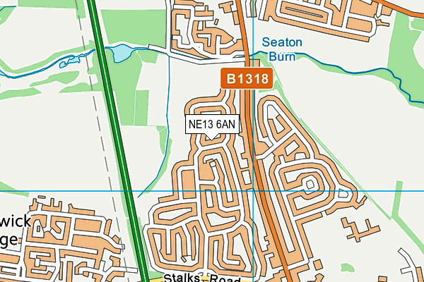 NE13 6AN map - OS VectorMap District (Ordnance Survey) NE13 6AN map - OS VectorMap District (Ordnance Survey)