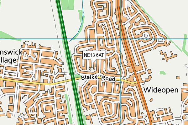 NE13 6AT map - OS VectorMap District (Ordnance Survey) NE13 6AT map - OS VectorMap District (Ordnance Survey)
