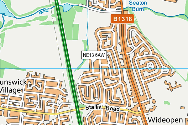 NE13 6AW map - OS VectorMap District (Ordnance Survey) NE13 6AW map - OS VectorMap District (Ordnance Survey)