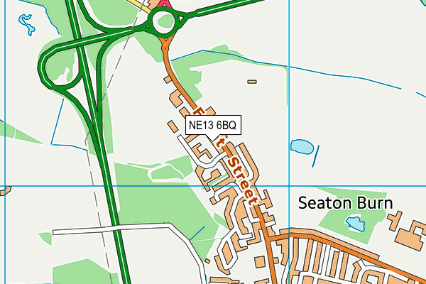 NE13 6BQ map - OS VectorMap District (Ordnance Survey)