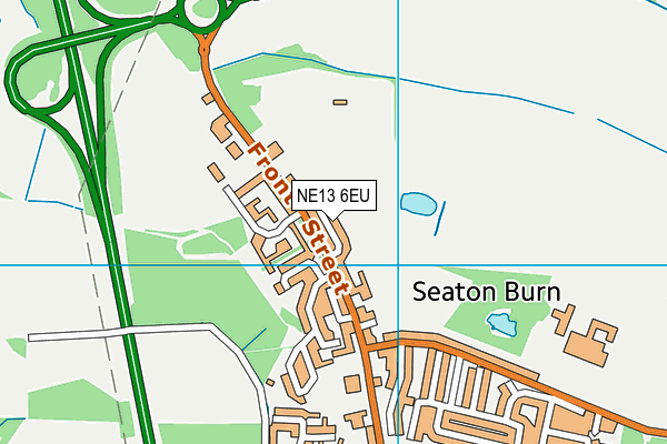 NE13 6EU map - OS VectorMap District (Ordnance Survey)