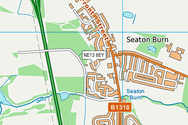 NE13 6EY map - OS VectorMap District (Ordnance Survey)