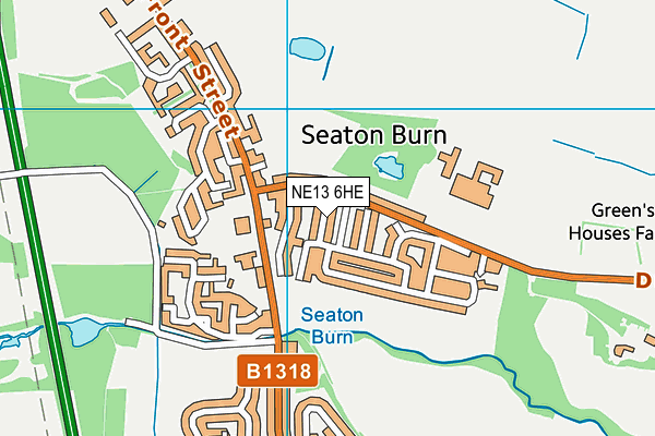 NE13 6HE map - OS VectorMap District (Ordnance Survey) NE13 6HE map - OS VectorMap District (Ordnance Survey)