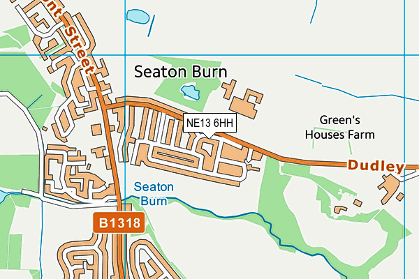 NE13 6HH map - OS VectorMap District (Ordnance Survey)