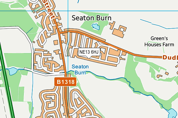 NE13 6HJ map - OS VectorMap District (Ordnance Survey) NE13 6HJ map - OS VectorMap District (Ordnance Survey)