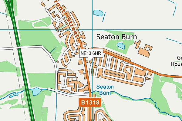 NE13 6HR map - OS VectorMap District (Ordnance Survey)