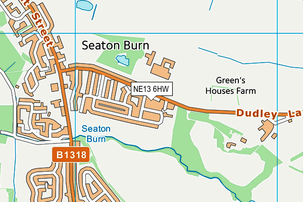 NE13 6HW map - OS VectorMap District (Ordnance Survey) NE13 6HW map - OS VectorMap District (Ordnance Survey)