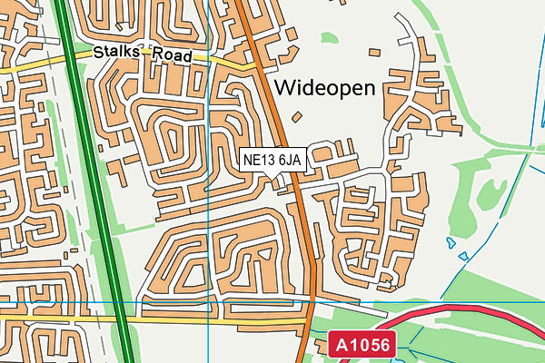 NE13 6JA map - OS VectorMap District (Ordnance Survey) NE13 6JA map - OS VectorMap District (Ordnance Survey)