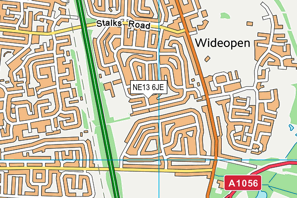 NE13 6JE map - OS VectorMap District (Ordnance Survey) NE13 6JE map - OS VectorMap District (Ordnance Survey)