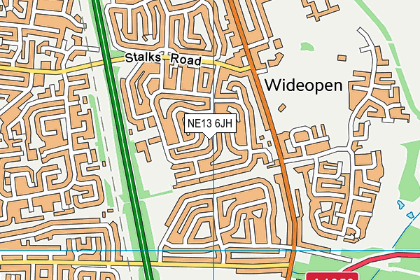 NE13 6JH map - OS VectorMap District (Ordnance Survey) NE13 6JH map - OS VectorMap District (Ordnance Survey)