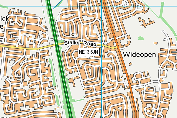 NE13 6JN map - OS VectorMap District (Ordnance Survey) NE13 6JN map - OS VectorMap District (Ordnance Survey)