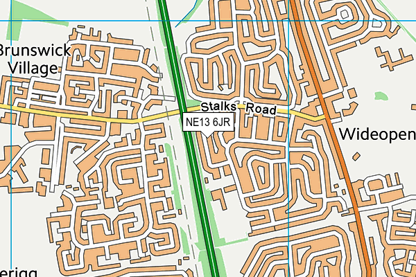 NE13 6JR map - OS VectorMap District (Ordnance Survey) NE13 6JR map - OS VectorMap District (Ordnance Survey)