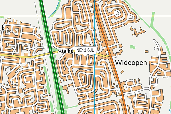 NE13 6JU map - OS VectorMap District (Ordnance Survey) NE13 6JU map - OS VectorMap District (Ordnance Survey)