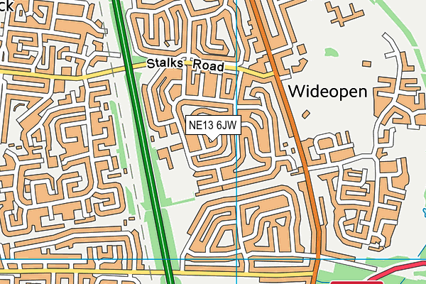 NE13 6JW map - OS VectorMap District (Ordnance Survey) NE13 6JW map - OS VectorMap District (Ordnance Survey)