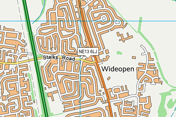 NE13 6LJ map - OS VectorMap District (Ordnance Survey) NE13 6LJ map - OS VectorMap District (Ordnance Survey)