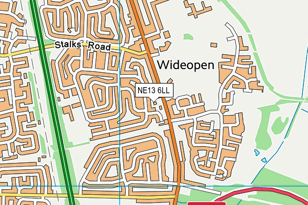 NE13 6LL map - OS VectorMap District (Ordnance Survey) NE13 6LL map - OS VectorMap District (Ordnance Survey)